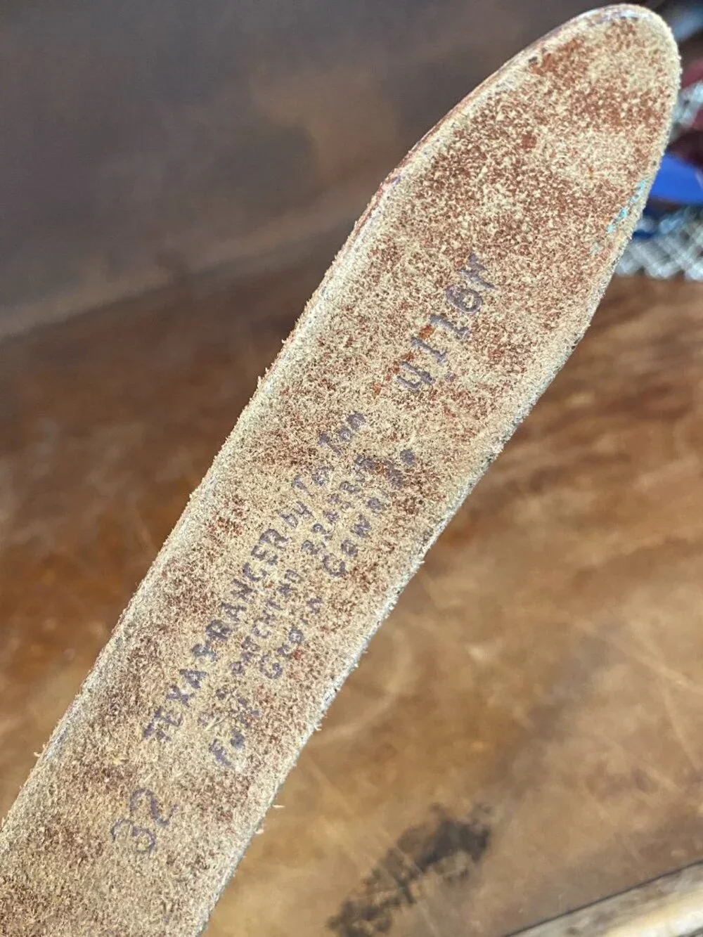 Vintage TEX TAN Belt Men’s Tooled Texas Ranger Size 32 Leather Mexico Brown